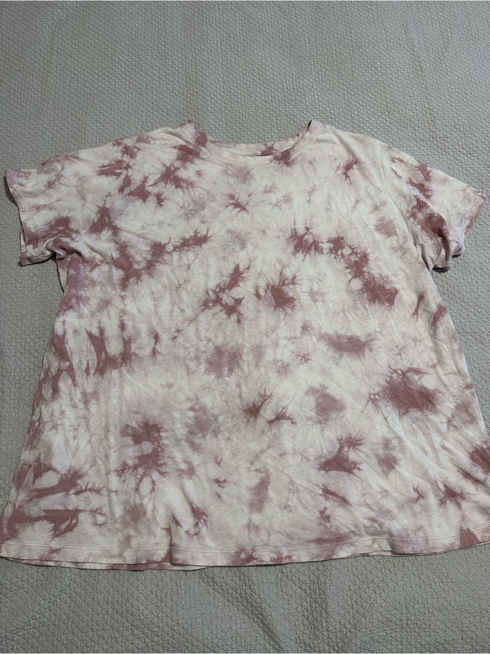 Women’s plus 2x Athleta Women's Tie-Dye Short Sleeve Tee - Dusty Rose & Cream